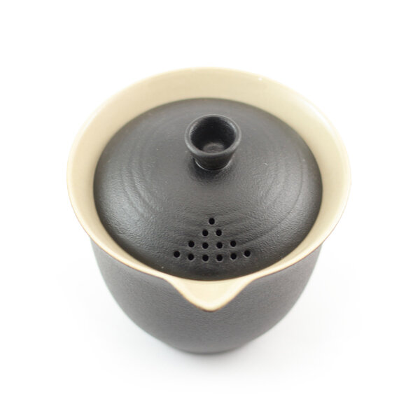 Cestovná súprava keramická - čierny gaiwan - 2601-Cestovna-suprava-porcelanova-cierna-c