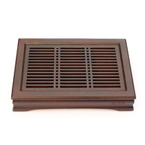 Dark Bamboo Tea Tray with the Grid