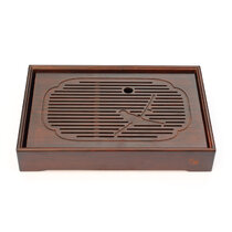 Dark Bamboo Tea Tray with Bird