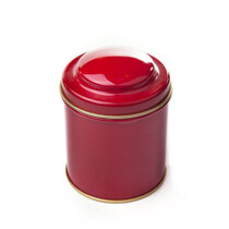 Round Tea Tin - red