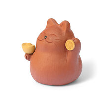 Tea Pet - Happy Cat - Red Clay