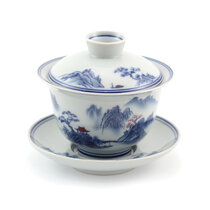 Premium Porcelain Zhong - Mountains & Plum Blossom